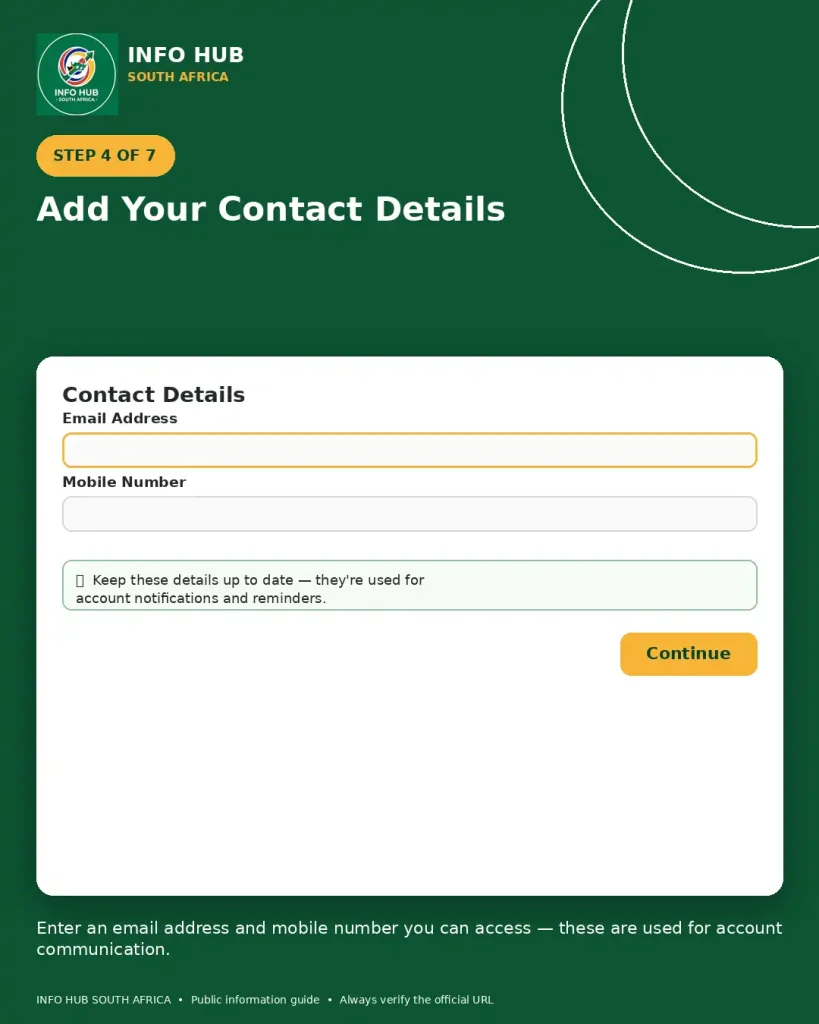 Add email address and mobile number during eNaTIS registration