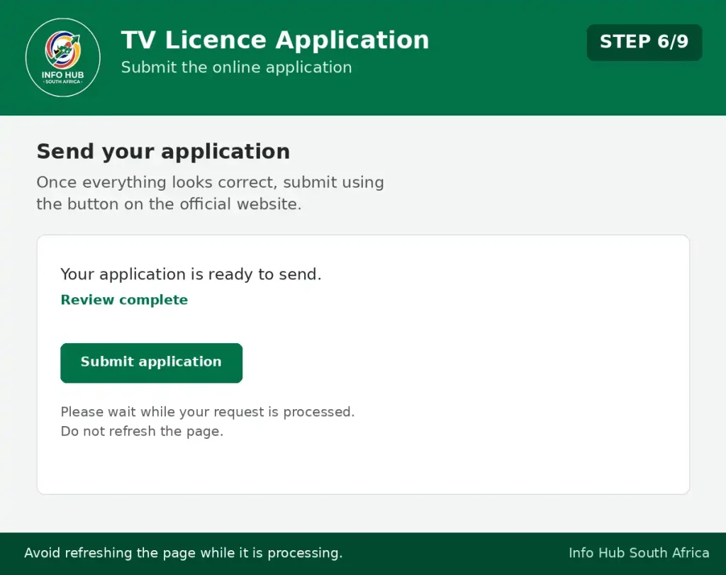 Submit a television licence application through the official online TV Licences service