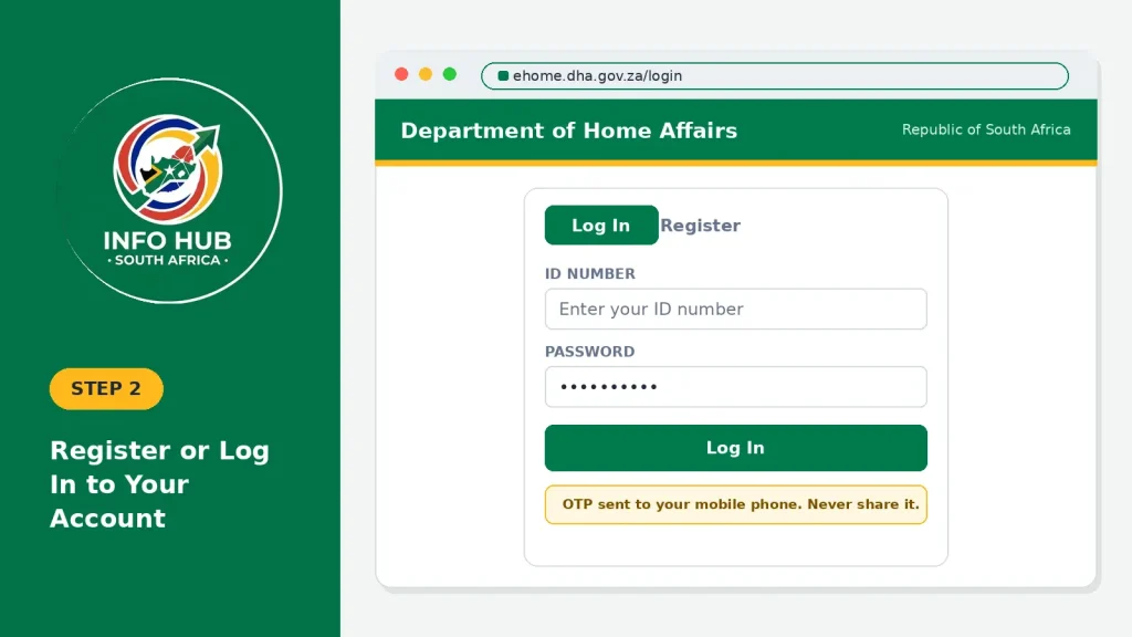 Registering or logging in to the Smart ID online application account