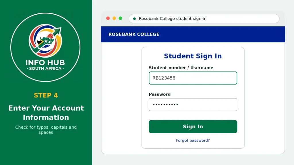 Student carefully entering their login credentials into a college student portal sign-in form on a laptop.