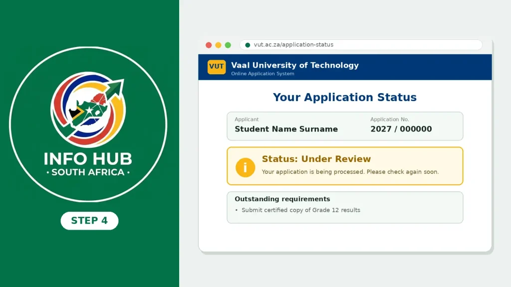 Review your VUT application status results to check your admission decision or identify outstanding documents and requirements.